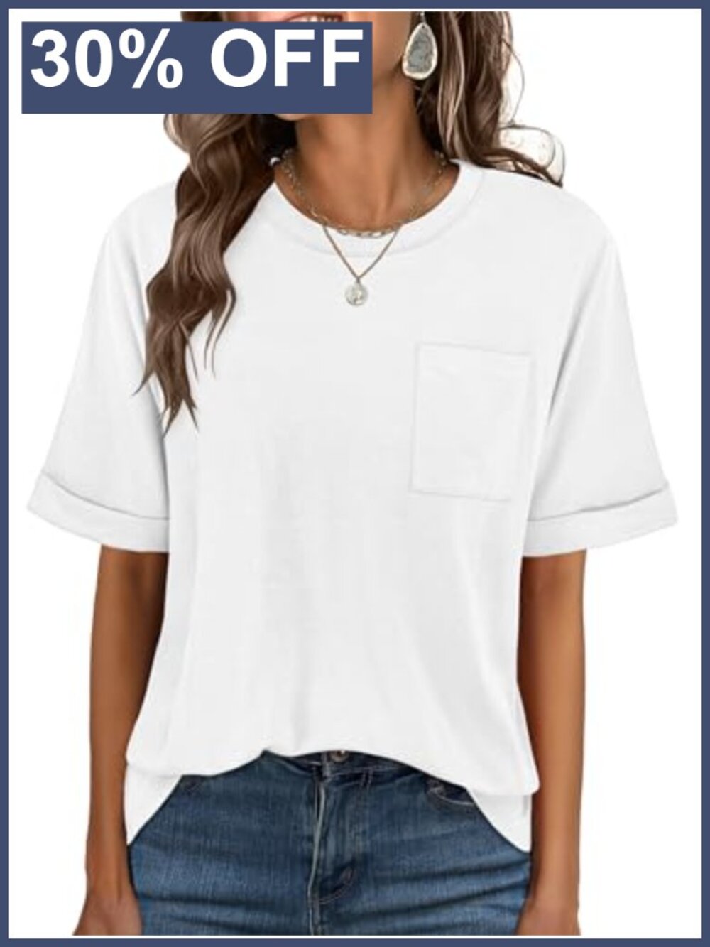 Womens Oversized Short Sleeve Crew Neck T Shirt Casual Summer Top